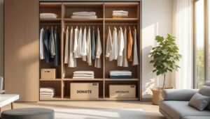 apprenez à organiser votre dressing minimaliste grâce à des conseils pratiques pour le rangement, le tri efficace et le don responsable de vos vêtements.